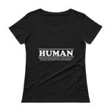 Womens Scoop Neck  T - HUMAN ingredients (white letter)