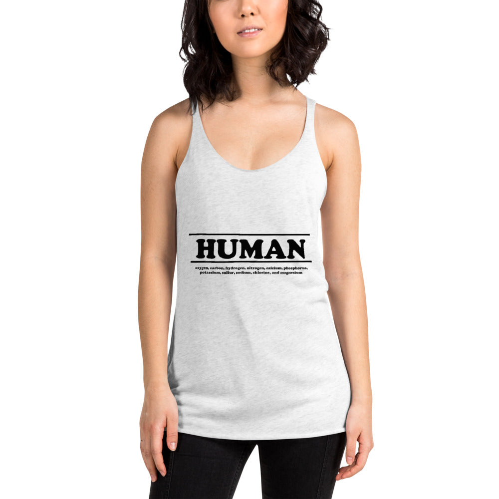 Womens HUMAN ingredients Tank Top (black letter)