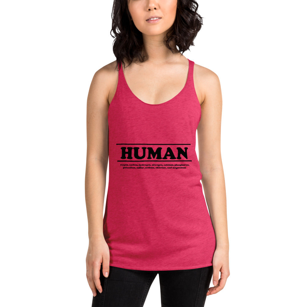 Womens HUMAN ingredients Tank Top (black letter)