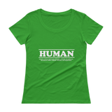 Womens Scoop Neck  T - HUMAN ingredients (white letter)