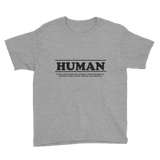 Kds - HUMAN Ingredients T shirt (black letter)